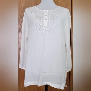 NWOT Cathy Daniels Linen Tunic Top size M(8-10)            8-028